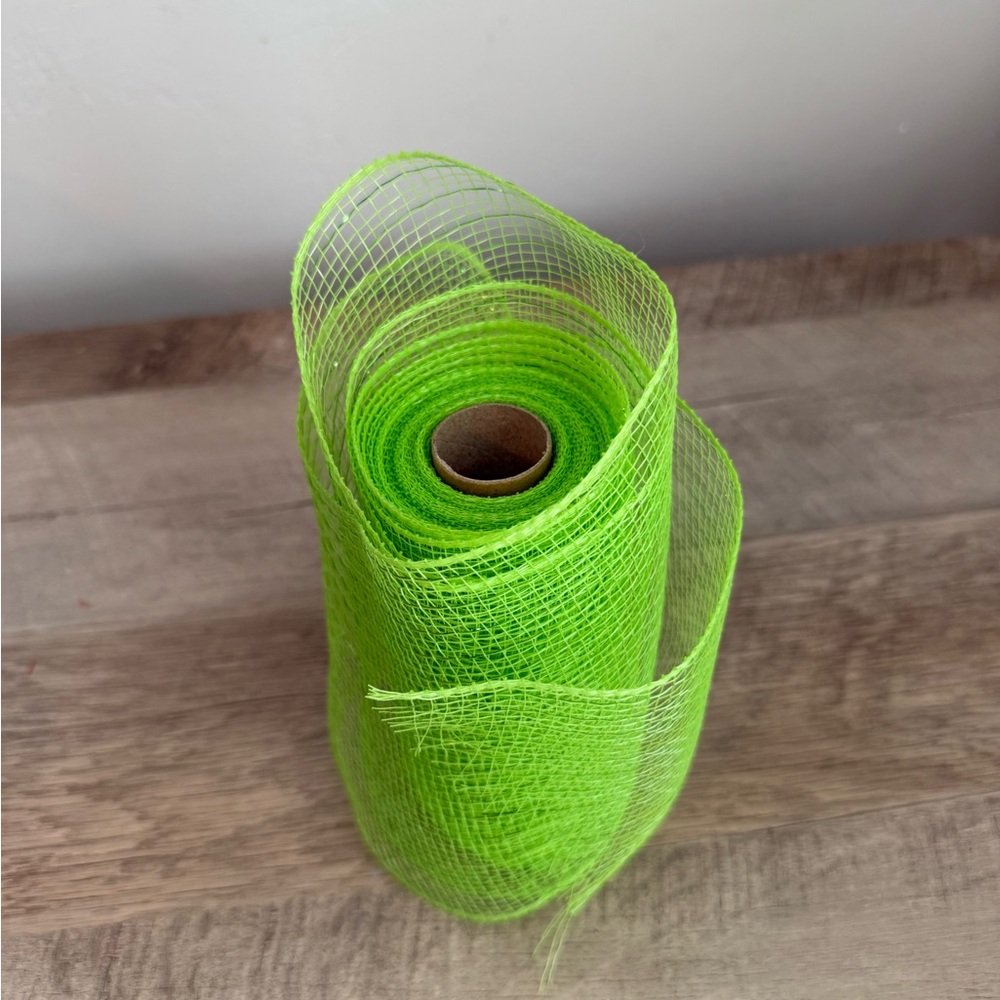 Bright Lime Green Decorative Mesh Roll - Versatile Craft and Floral Wrap